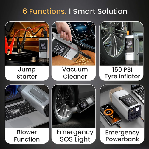 Car emergency jump starter vacuum cleaner air pump multi-functional all-in-one machine