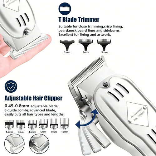 Three-in-one hair clipper-shaving set