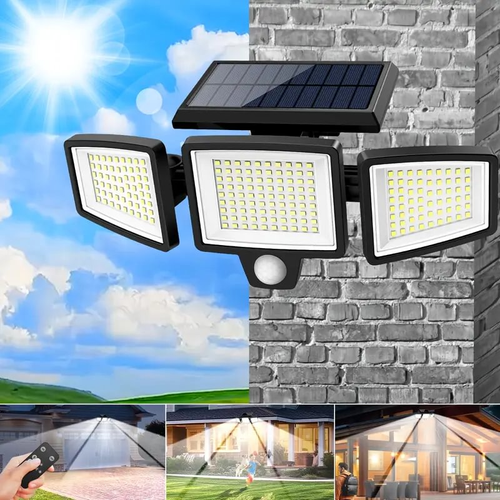 Triple LED Solar Wall Light