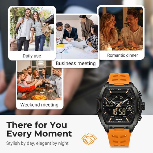 Men's Dual Display Sports Watch – Analog-Digital Watch with Luminous Dial