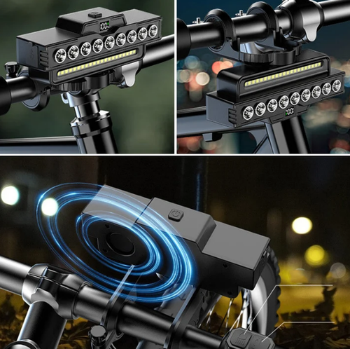Rechargeable 28-LED Bicycle Headlight with Horn