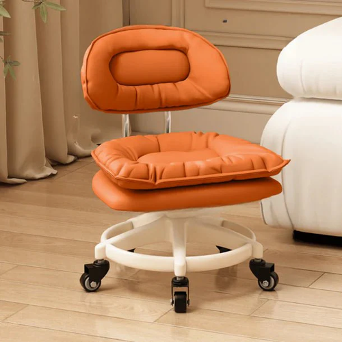 PU Leather Multi-Purpose Soft Padded Stool with 360 Rotation