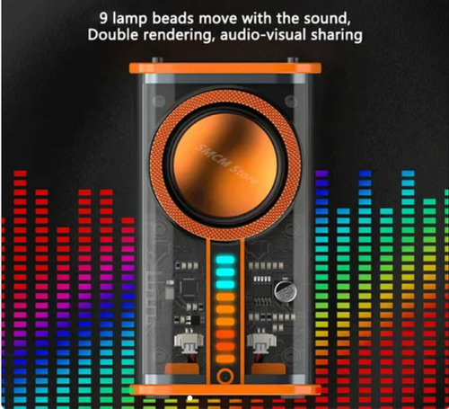 🔥Transparent Wireless bluetooth Speaker Portable Subwoofer Tws Series Audio Loudspeaker