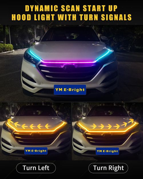 🔥Hot Seller🔥 COD！12V Waterproof Car LED Hood Light Strip - Flexible Daytime Running Lights for Vehicles