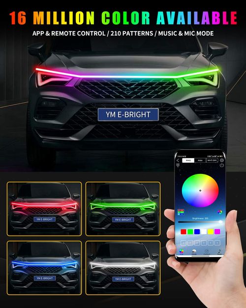 🔥Hot Seller🔥 COD！12V Waterproof Car LED Hood Light Strip - Flexible Daytime Running Lights for Vehicles