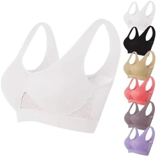 🔥HOT SALE🔥 COD！Plus Size Sports Bra — Breathable Mesh, Strong Support, Lace-Up Back for Running and Yoga.Nairobi stock ships within 48H, delivered within 3days