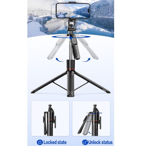 🔥Hot Seller🔥 COD！F16 Stand-Mounted Selfie Stick with Image Stabilization, Retractable, Bluetooth-Enabled, Perfect for Photography and Live Streaming—Selfie Stick, Tripod, and Phone Mount
