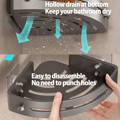 🔥Hot Seller🔥 COD！Bathroom Triangle Shelving Unit, Bathroom Shelving Unit, Restroom Shelving Unit, No-Drill Storage Rack, Towel Rack