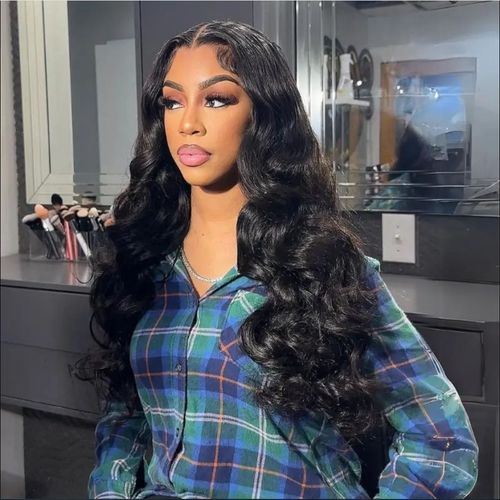 Full 250% Density Loose Body Wave Human Hair Wigs 13x4 Ocean Wave Lace Front Wigs with Curtain Bangs-Geeta Hair