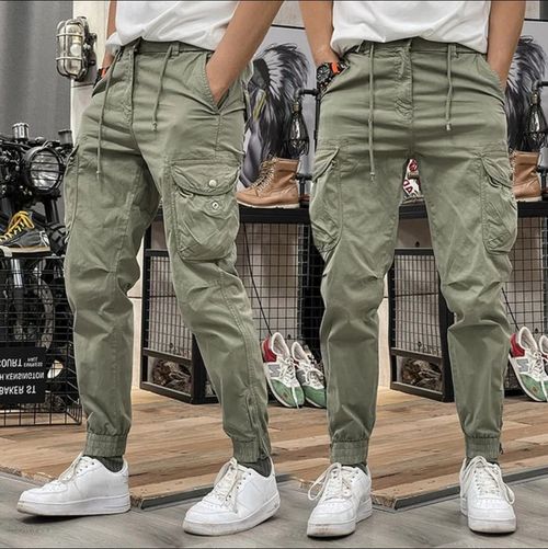 Men's Multi-Pockets Drawstring Elastic Waist Cargo Pants Regular