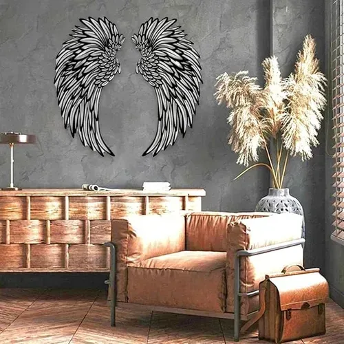 🔥 1 PAIR ANGEL WINGS METAL WALL ART WITH LED LIGHTS-🎁