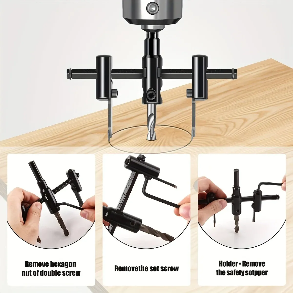 Wood, Gypsum, Plastic, and Metal - Carbide-Tipped Boring Drill Bits Set