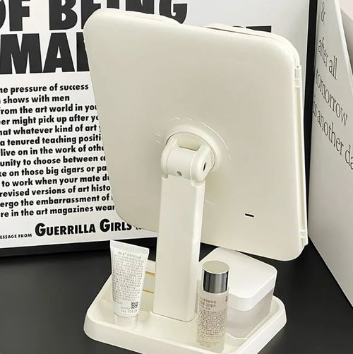LED desktop charging makeup mirror with light folding portable home use