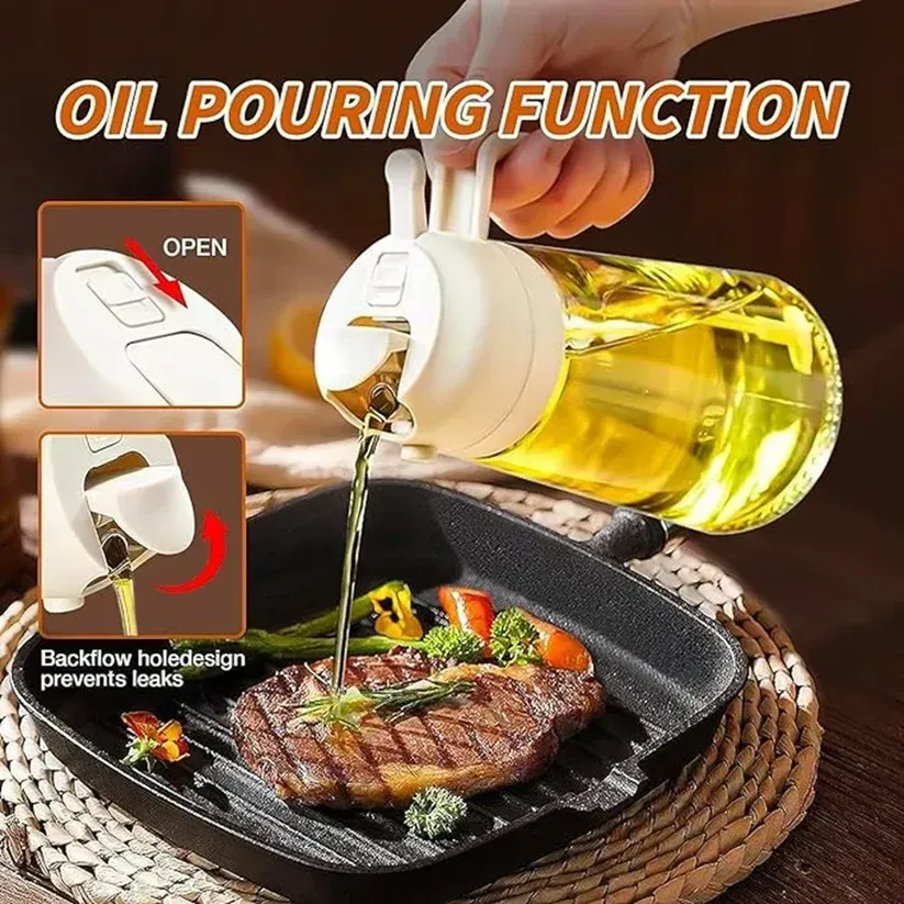 in 1 Glass Olive Oil Sprayer for Cooking Oil Sprayer Oil Dispenser Bottle Oil Mist Spray Bottle