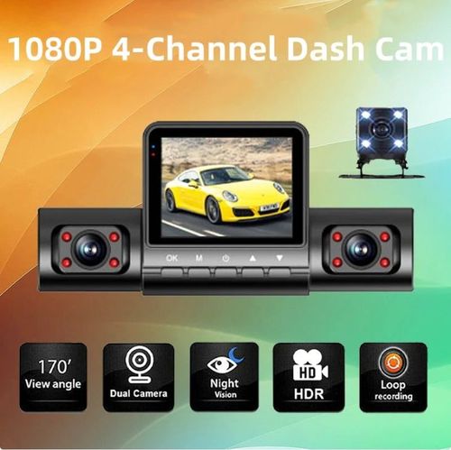 🚗1080P 4-Channel Dash Cam with Night Vision