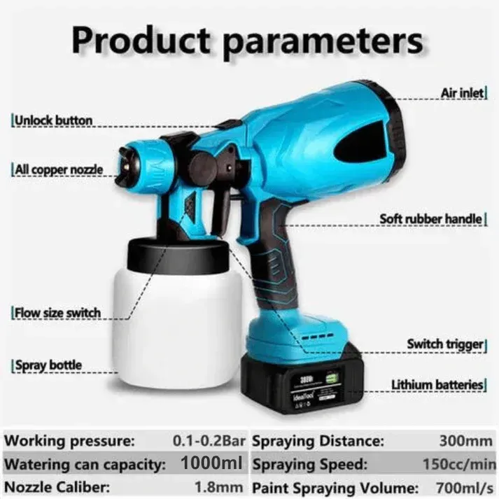 High Voltage Cordless Paint Sprayer with 2 Batteries 🎨🔋 is perfect for your spray painting projects!