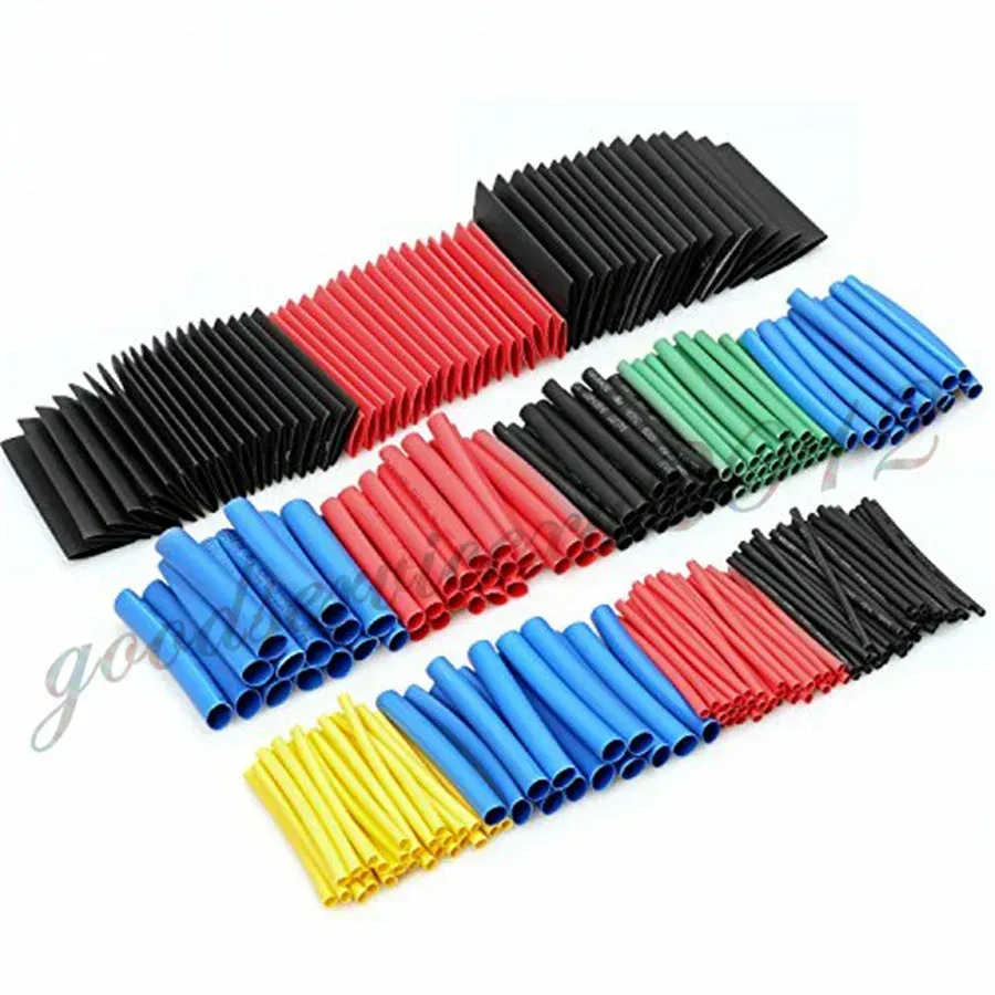 560-Piece General Purpose Assorted Color Electrical Insulation Heat Shrink Tubing Box Kit