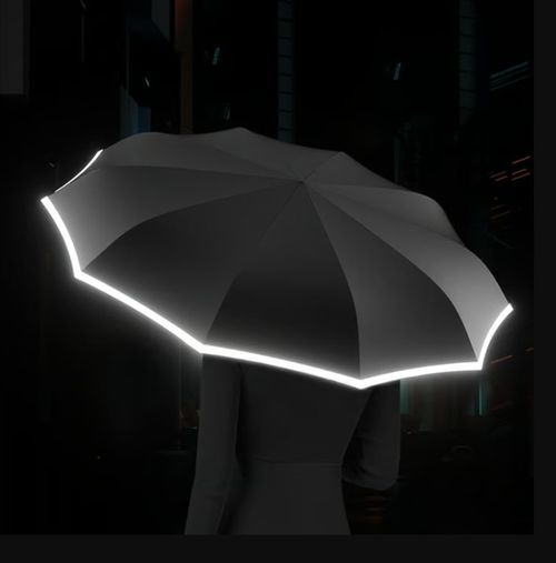 Ring buckle umbrella, Reflective Safety Strip, Sturdy Windproof, Travel Portable
