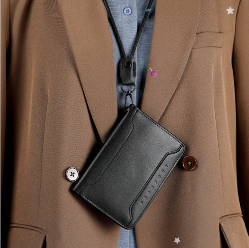 Cowhide multifunctional wallet passport bag travel ticket storage passport holder