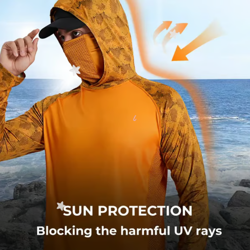 Outdoor activity essential—hooded mask integrated design 🌞 360° sun protection with no dead angles.