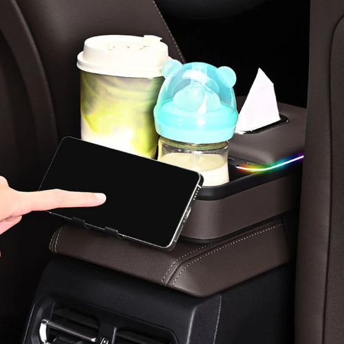 Armrest Storage Box with LED Ambient Lighting