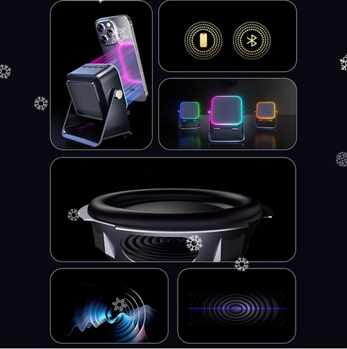 🔥5-in-1 Wireless Induction Bluetooth Speaker with Adjustable Phone Stand
