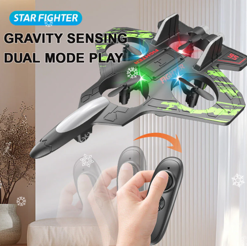 ✈️Stunt RC Fighter! 360° Rolling + Vertical Takeoff Landing, 3 Speed Modes + Colorful LED, Create New Flying Fun～