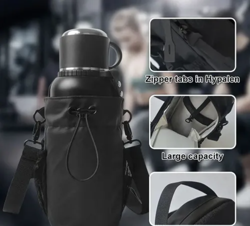 CustomWaterproof Nylon Zipper Magnet Phone Crossbody Pouch Sport Fitness Water Bottle Holder Magnetic Gym Bag for Gym with Strap