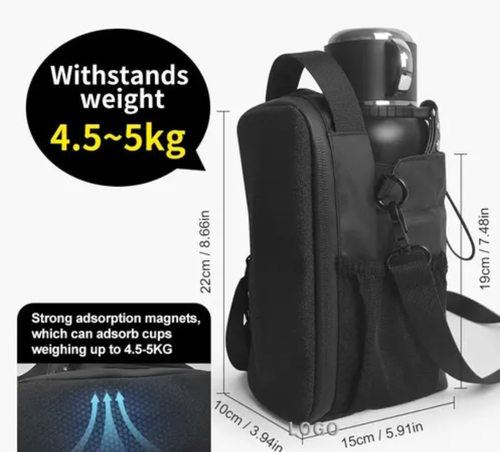 CustomWaterproof Nylon Zipper Magnet Phone Crossbody Pouch Sport Fitness Water Bottle Holder Magnetic Gym Bag for Gym with Strap