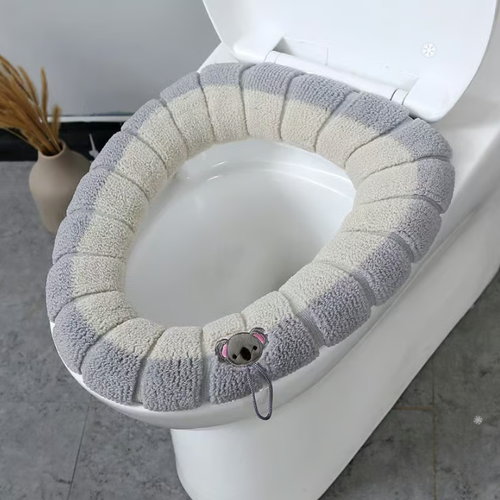 2pcs Bathroom Soft  Warmer Stretchable Washable Toilet Seat Cover Pads