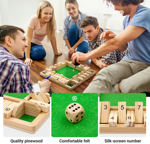 SHUT THE BOX-WOODEN DICE BOARD GAME