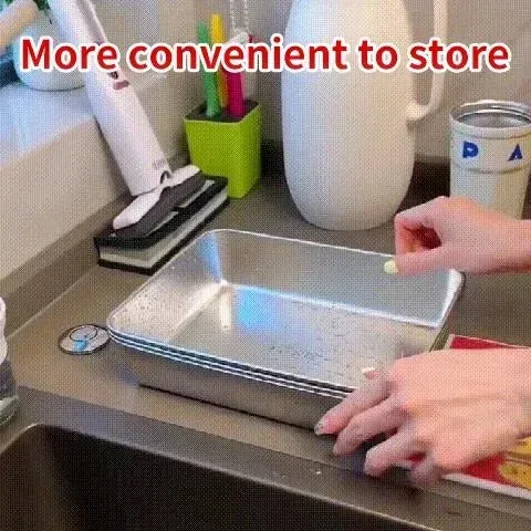 🔥🔥🔥6 Pcs Stainless Steel Square Plate（With Lid）🔥🔥🔥