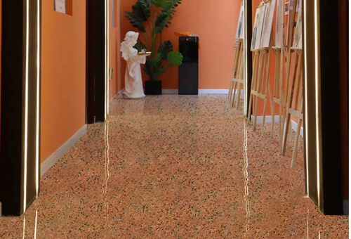🔥High-gloss marble-patterned epoxy resin flooring 3✈️