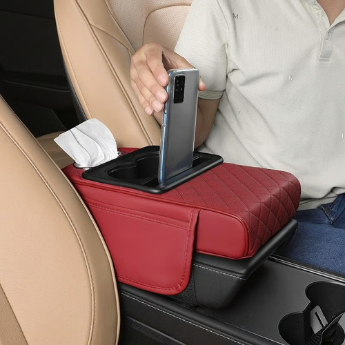 Multifunctional PU Leather Car Armrest Box Mat