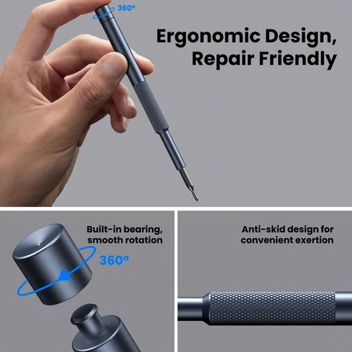 A Compact 25-In-1 Screwdriver Kit Featuring 25 Precision Tools, Suitable for Repairing Electronics, Smartphones, Computers, Watches, And Jewelry. This Metal Repair Set Includes Small And Flat Screws for Tech Maintenance