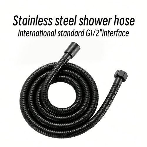High-Performance Shower Head with Three Spray Settings, Featuring a 1.5-Meter Hose And a Sleek Matte Black PVC Design, Designed for Easy Installation Without Tools, Perfect for a Spa-Like Experience. For shower use only