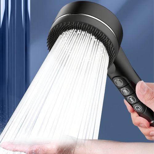 High-Performance Shower Head with Three Spray Settings, Featuring a 1.5-Meter Hose And a Sleek Matte Black PVC Design, Designed for Easy Installation Without Tools, Perfect for a Spa-Like Experience. For shower use only