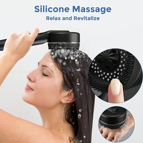 High-Performance Shower Head with Three Spray Settings, Featuring a 1.5-Meter Hose And a Sleek Matte Black PVC Design, Designed for Easy Installation Without Tools, Perfect for a Spa-Like Experience. For shower use only