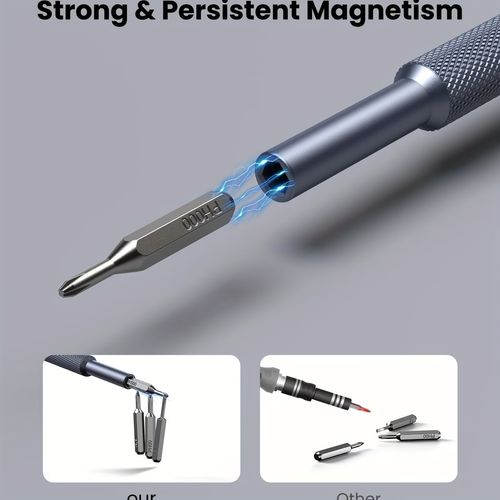 A Compact 25-In-1 Screwdriver Kit Featuring 25 Precision Tools, Suitable for Repairing Electronics, Smartphones, Computers, Watches, And Jewelry. This Metal Repair Set Includes Small And Flat Screws for Tech Maintenance