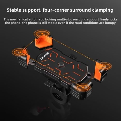 TOSUOD 1pc Automatic Sensing Mobile Phone Holder That Opens And Closes, Features Multi-Angle Adjustments, Secure Clamping, Compatible with Different Iphone And Android Devices, Ideal for Use on Bicycles, Motorcycles, And Electric Scooters
