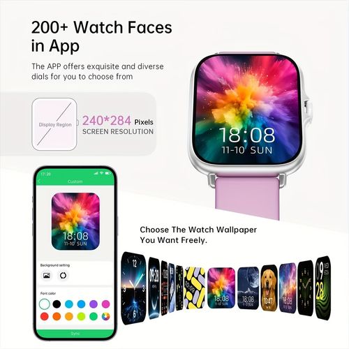 Smart Sports Watch with a 1.83-Inch Full Touchscreen, Information Reception, Calling Features, Health Monitoring, Step Tracking, Message Alerts, Compatible with for Iphone And Android, Perfect Gift for Boyfriend Or Girlfriend, Birthday Present