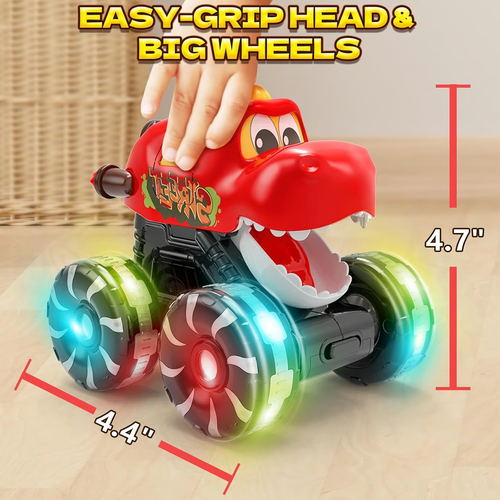 Press & Go Dino Truck Toy with Motion Activated Light for Toddlers🎁Best Birthday Gifts for Baby