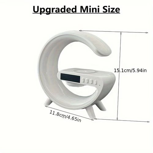 RGB Wireless Charger3-in-1 Wireless Charger with RGB Color Changing Night Light & Wireless Speaker | Alarm Clock Desk Lamp Qi Charging for iPhone Android Samsung | Adjustable Brightness Mood Lighting USB Port Snooze Function Bedside Lamp Ambient Light