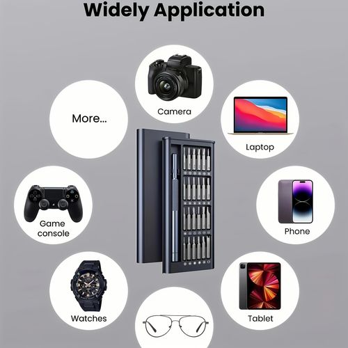 A Compact 25-In-1 Screwdriver Kit Featuring 25 Precision Tools, Suitable for Repairing Electronics, Smartphones, Computers, Watches, And Jewelry. This Metal Repair Set Includes Small And Flat Screws for Tech Maintenance