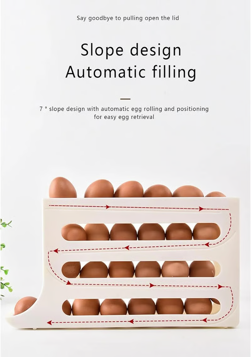 Buy one, get two  Egg Holder for Fridge, Eggs Dispenser Auto Rolling