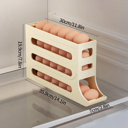 Buy one, get two  Egg Holder for Fridge, Eggs Dispenser Auto Rolling