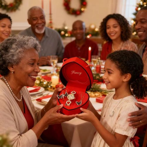 Heart Shaped Butterfly & Crystal Watch Jewelry Set