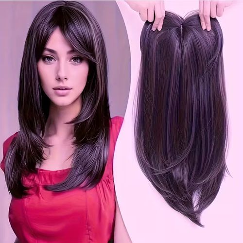 Classic Black Medium-Length Bob Wig with Bangs