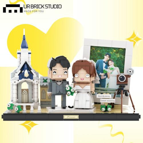 Customised Couple Brick Figures - Wedding Edition