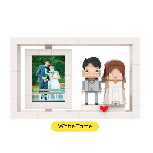 Customised Couple Brick Figure with Photo Frame